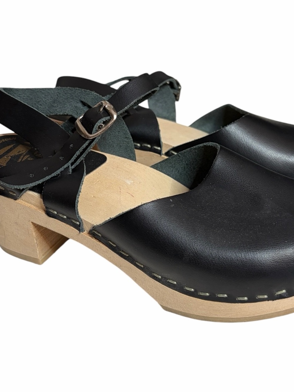 Dala Swedish Wooden Leather Clogs